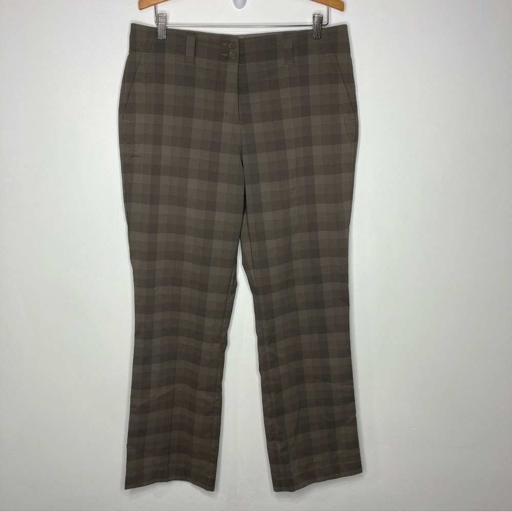 Nike golf‎ straight Leg Pants brown plaid size 12